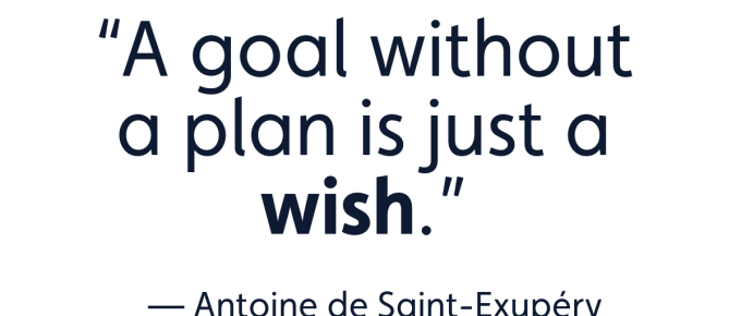 Are you looking to set a goal or just wishing it would happen. This is a quote by Antoine de Saint-Exupery "A goal without a plan is just a wish."